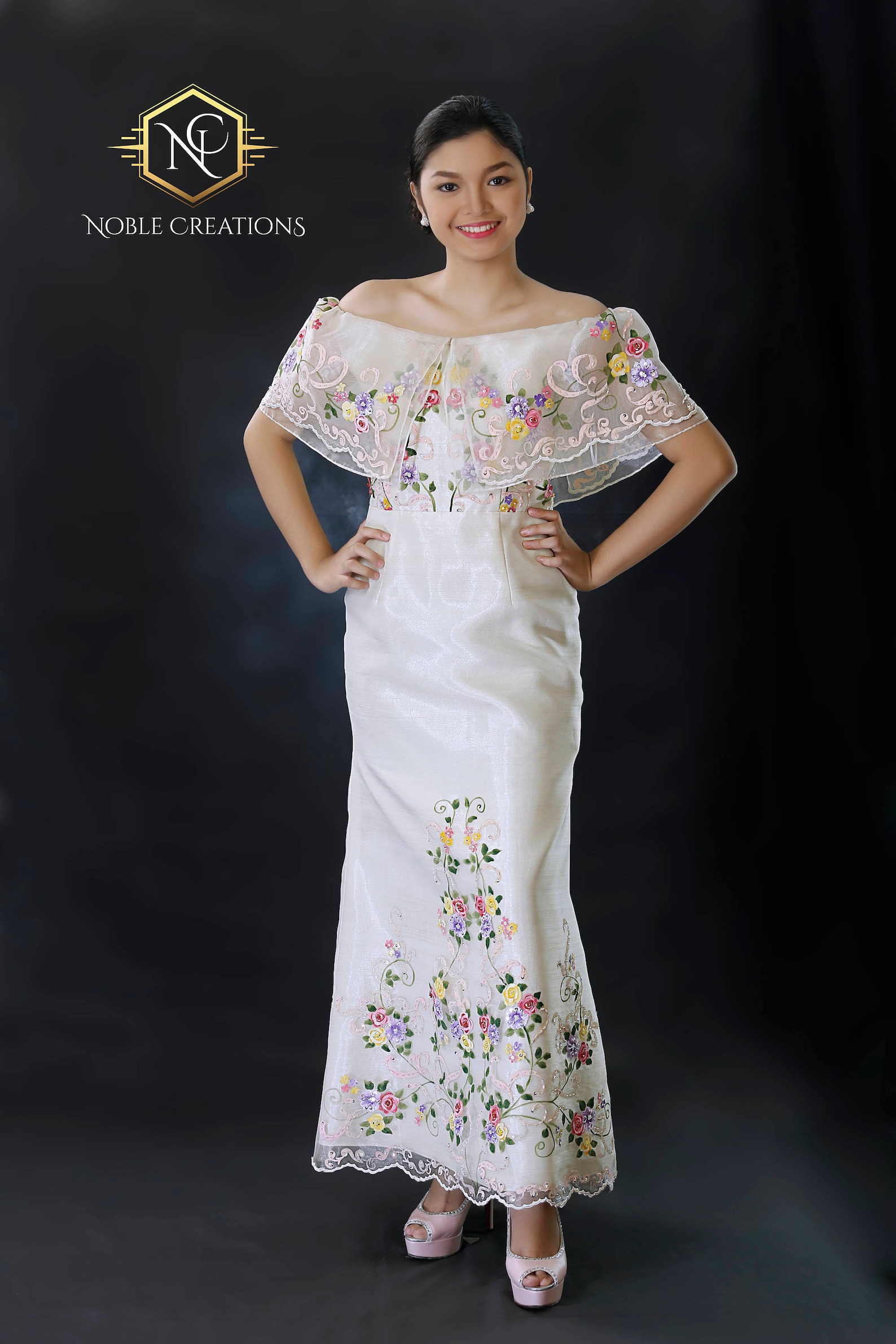 FILIPINIANA Dress Hand-painted and Embroidered Maria | Etsy