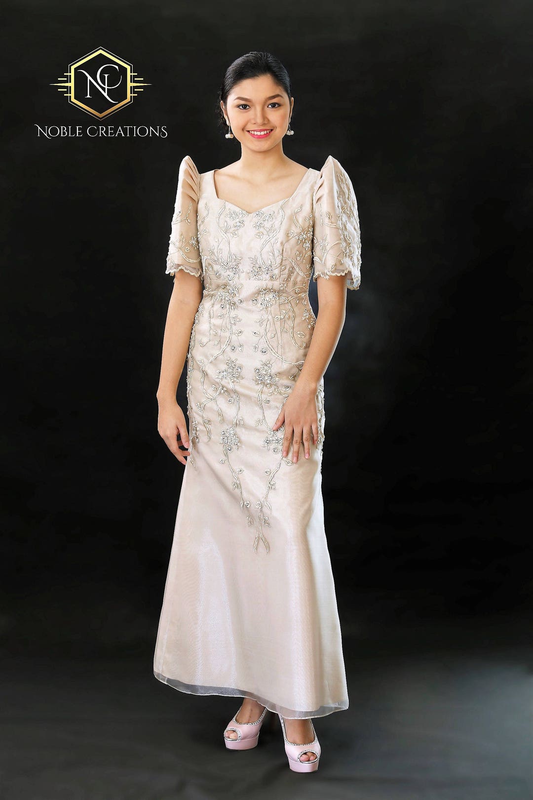 FILIPINIANA DRESS Embroidered and Beaded MESTIZA Maria Clara - Etsy ...