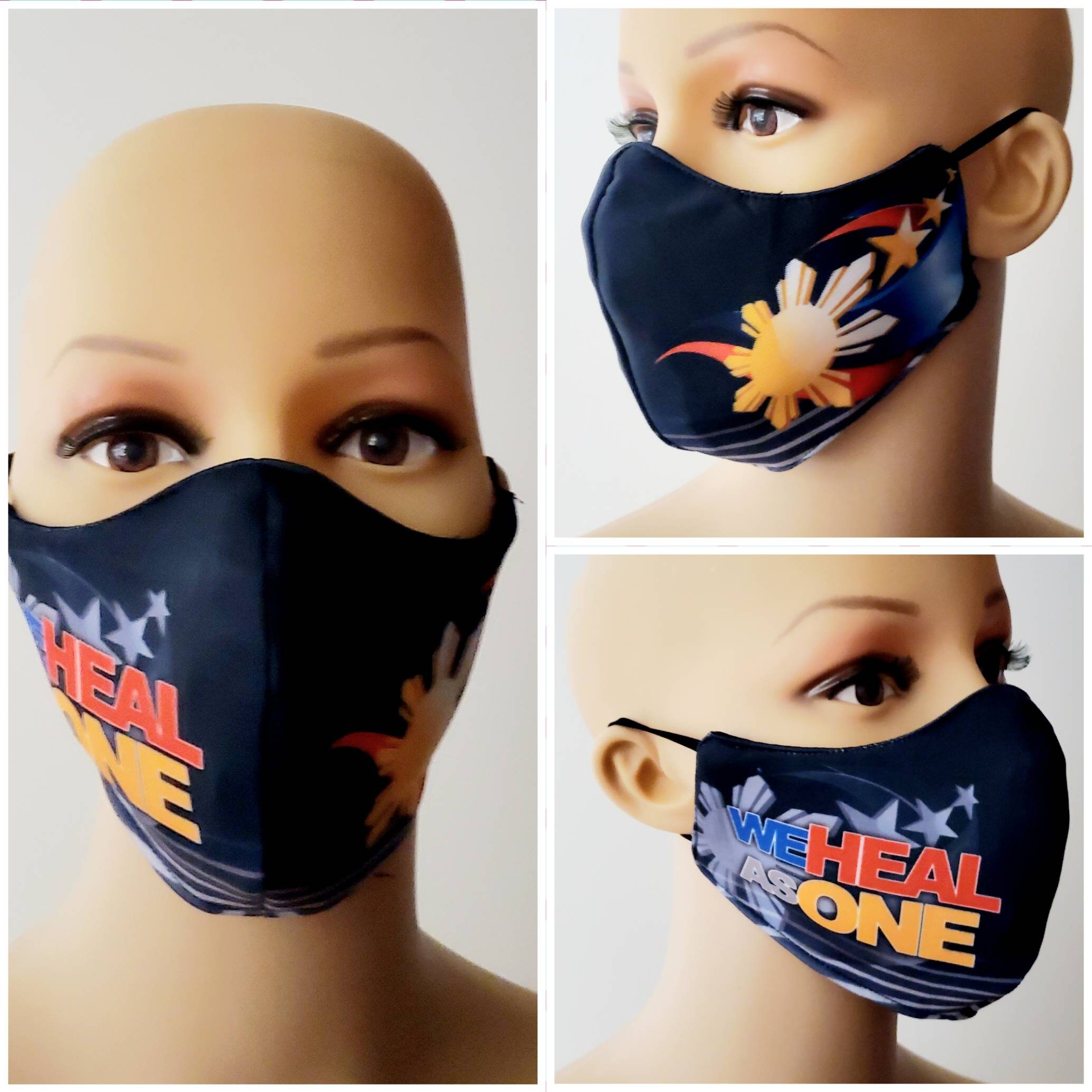 FACE MASK Filipino We Heal as One Philippine Flag Neoprene with Pocket