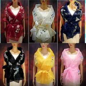 FILIPINIANA Hand-Painted WRAP BLOUSE Barong Tagalog Philippine National Costume Filipino Dress