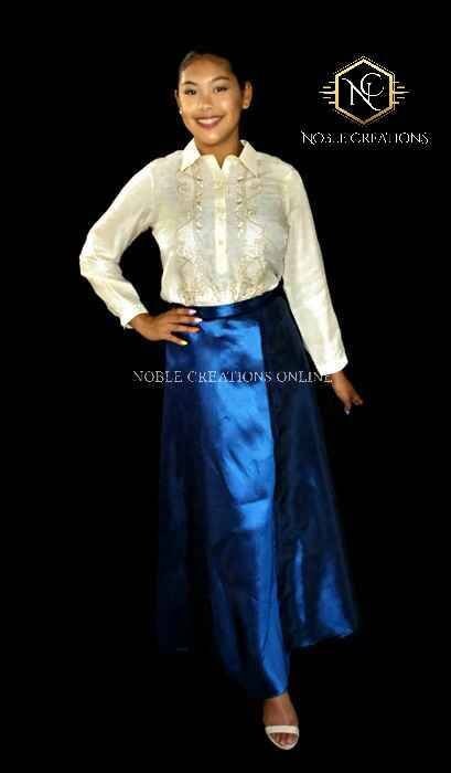 MIDI WRAP SKIRT Taffeta fabric for Ladies Barong Tagalog Free Size ...