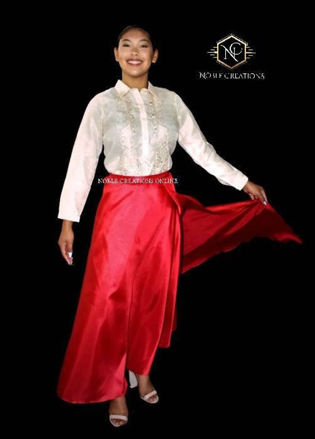 TAFETTA WRAP SKIRT for Ladies Barong Tagalog Free Size Philippine ...