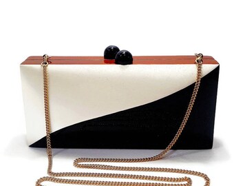 NC Hand-carved Wooden "Esther" Clutch/Hand Bag