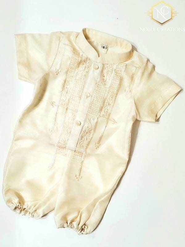 BAPTISMAL BARONG TAGALOG Set for Baby Boys Romper with Inner Lining ...