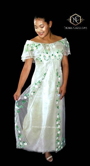 Filipiniana Dress Embroidered Mestiza Gown Filipino Barong Filipiniana Dress Modern Filipiniana