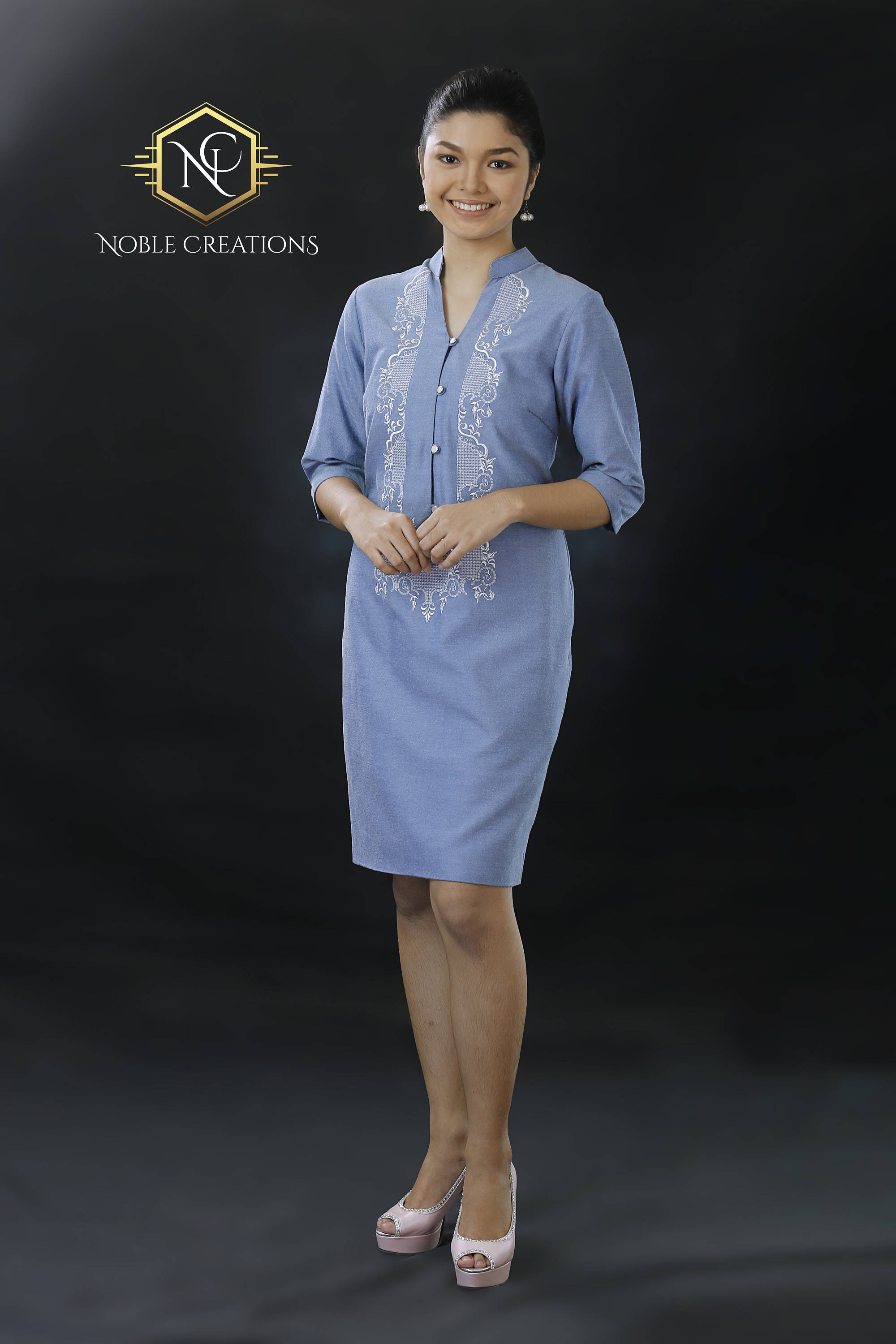 Sale Modern FILIPINIANA Dress Linen ...