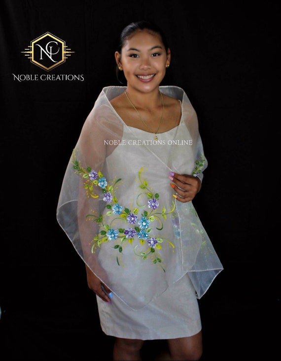 filipiniana dress with alampay