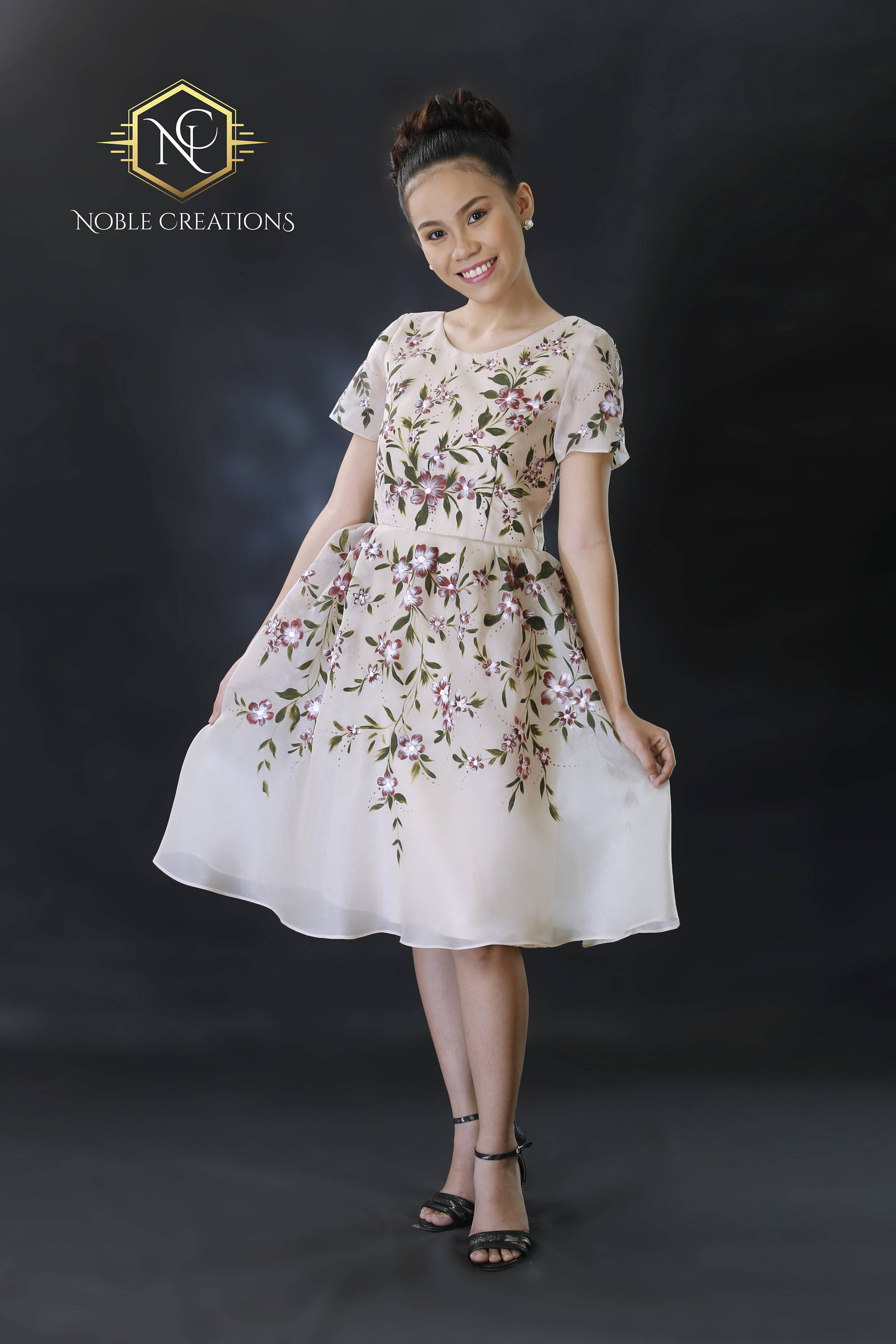 FILIPINIANA Dress Hand Painted Jusi BARONG TAGALOG Philippine National