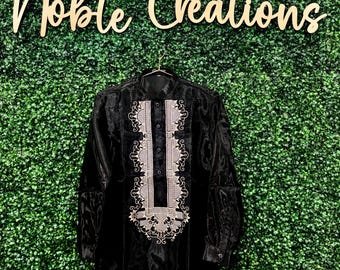 Sunny NCB4 BARONG TAGALOG Chinese Collared Filipino National Costume FILIPINIANA Formal Dress for Men - Black