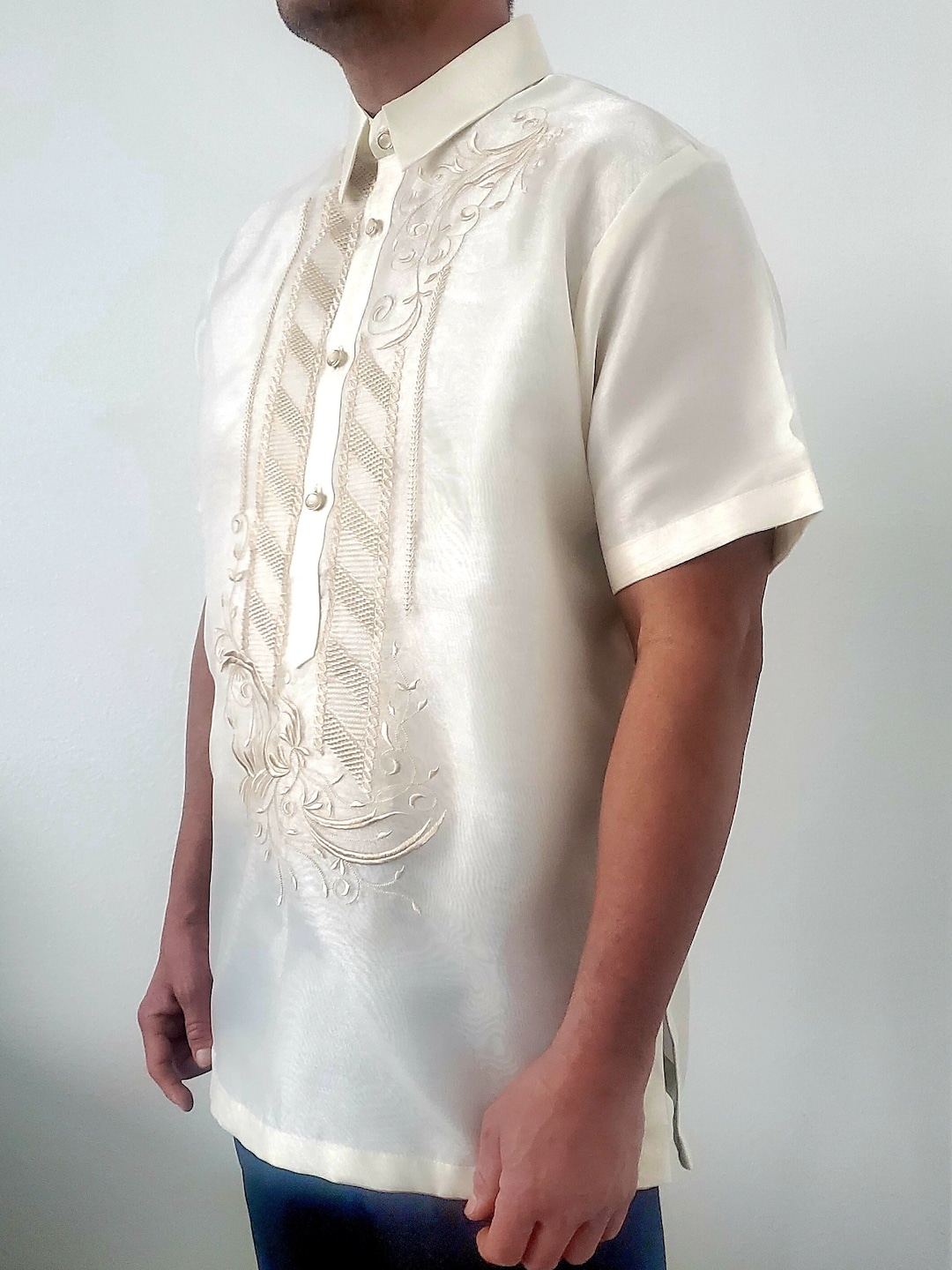 BARONG TAGALOG Short Sleeves Filipino National Costume Filipiniana