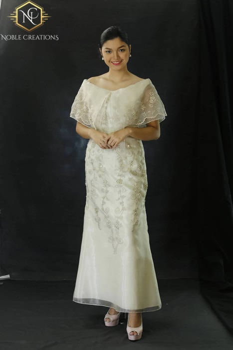 Buy Modern Filipiniana Dress, Philippine Fabric, Formal Wear, Lace Overlay  Design, for Mom, Filipino Wedding Wear, Filipino Wedding Dress Online in  India - Etsy