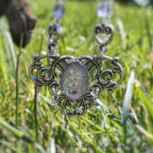 Elyra glittery purple Medieval Renaissance fairy necklace image 2