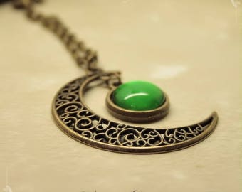 Collier "Gealaí" Lueur de Lune Celtique Vert