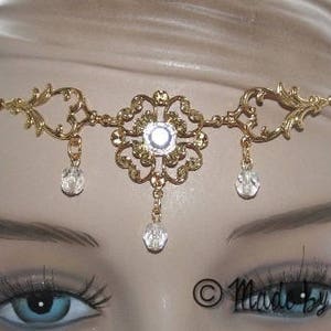 Diadème Tiare Clear Mariage Celtique Collier Bijou de Tête Transpare image 1