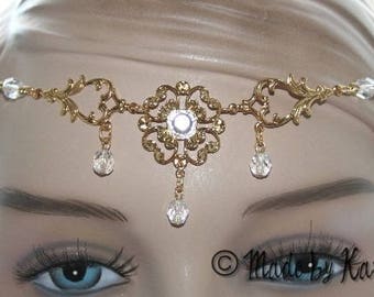 Tiara tiara wedding Celtic head jewel necklace Clear white