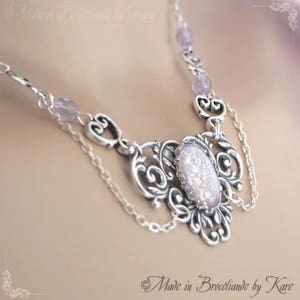 Elyra glittery purple Medieval Renaissance fairy necklace image 3