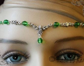 Diademe Tiare Elfique Vert Collier Victorien Bijou de Tête