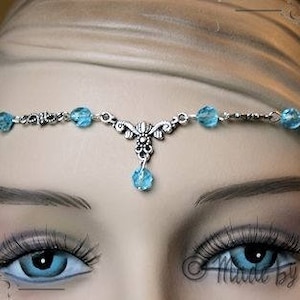 Collana con corona di tiara blu elfica turchese