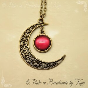 Red Celtic Moonlight “Gealaí” Necklace