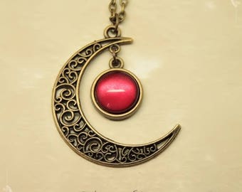 Collier "Gealaí" Lueur de Lune Celtique Rouge