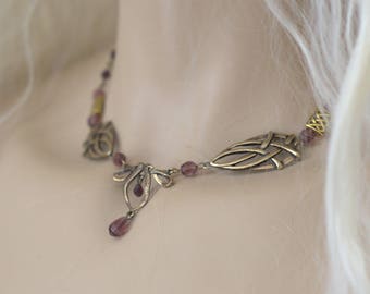 "Erin" Celtic Amethyst Bronze necklace