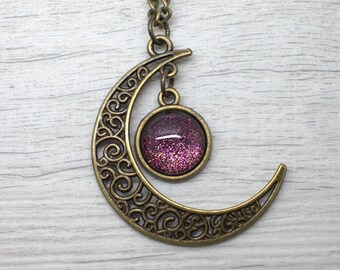 Collier "Gealaí", Lueur de Lune Celtique, Holographique - Couleur Améthyste