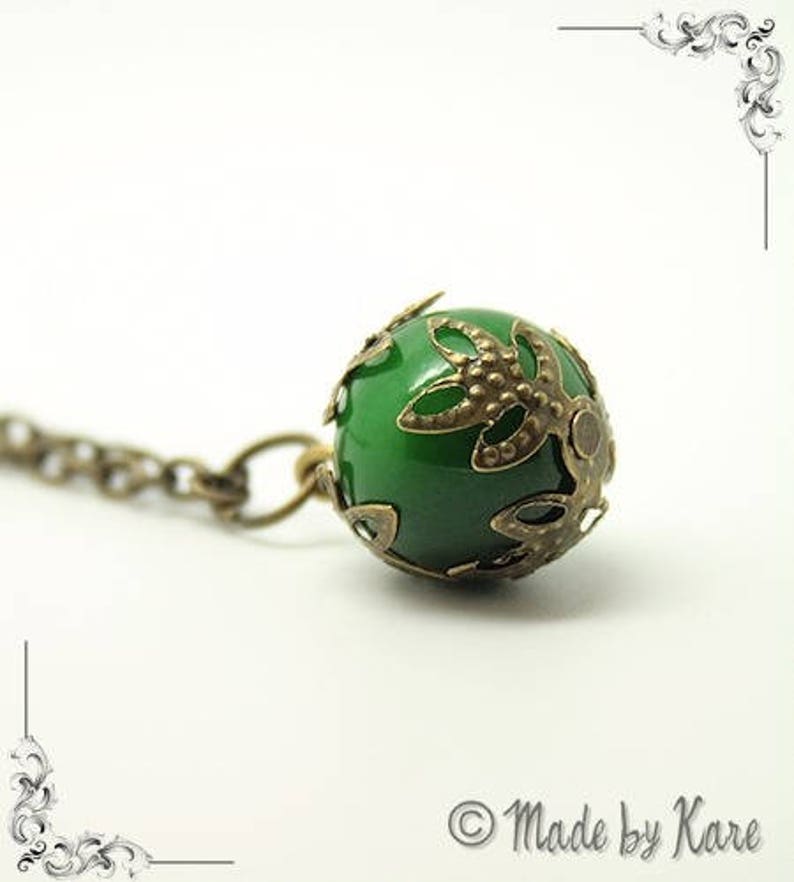 Collar adornment Green Pearl Pearl Earrings