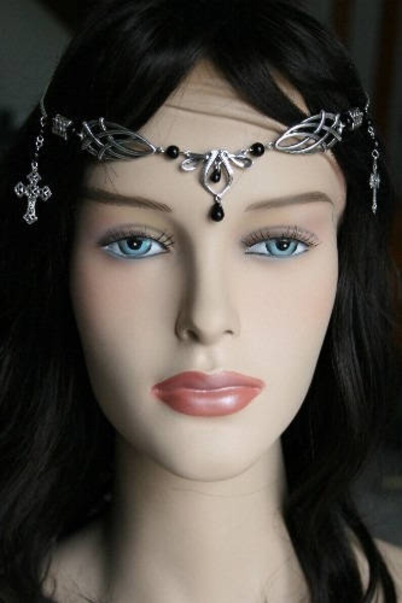 Tiara de la boda negro Cruz élfica celta Medieval Etsy España