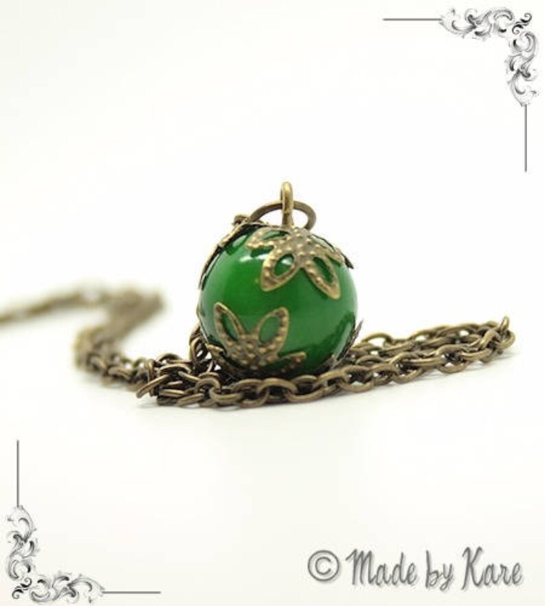 Collar adornment Green Pearl Pearl Earrings