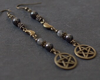Earrings 'Witches' Labradorite Wicca