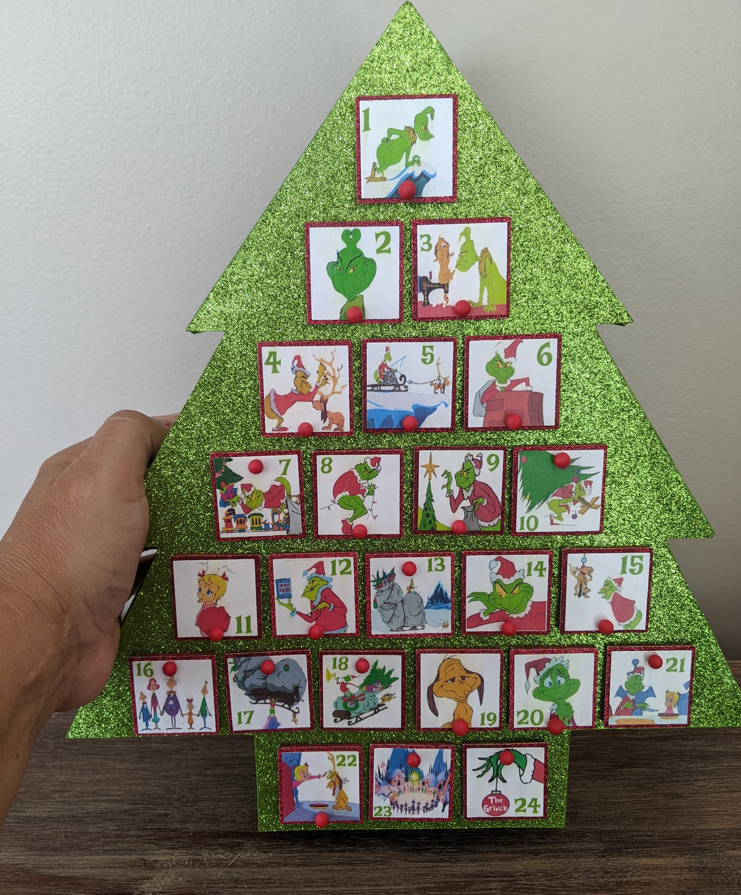 Cómo el Grinch robó Navidad madera Calendario de Adviento | Etsy