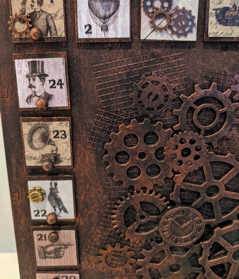 Advent Calendar Steampunk Christmas Countdown calendar Etsy