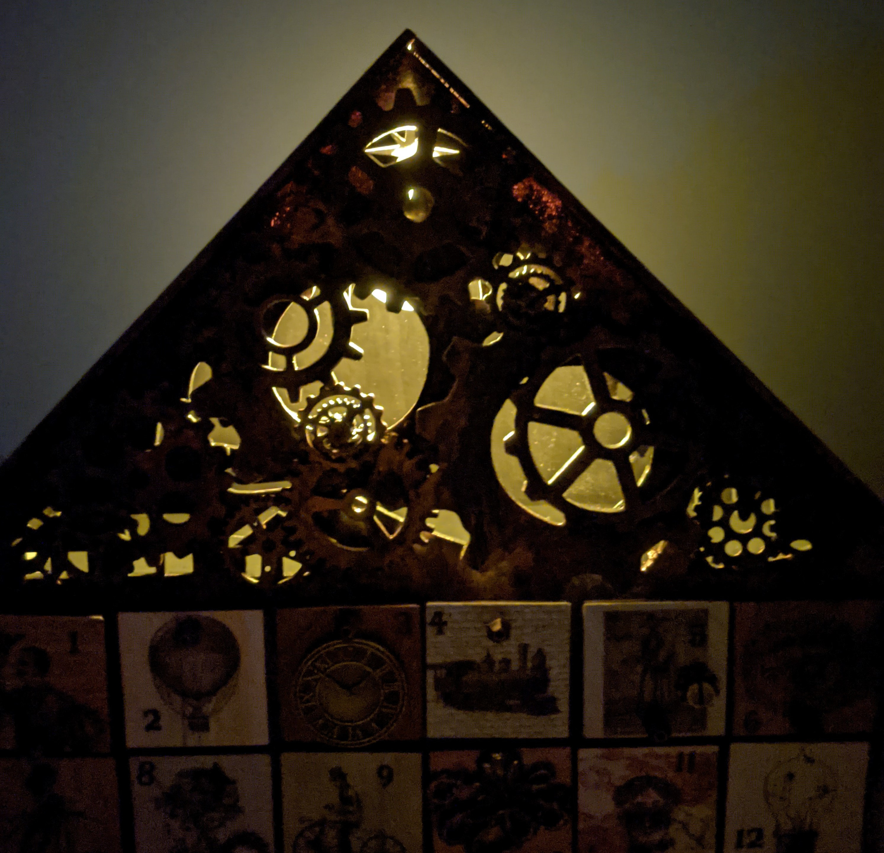 Advent Calendar Steampunk Christmas Countdown calendar Wooden Etsy