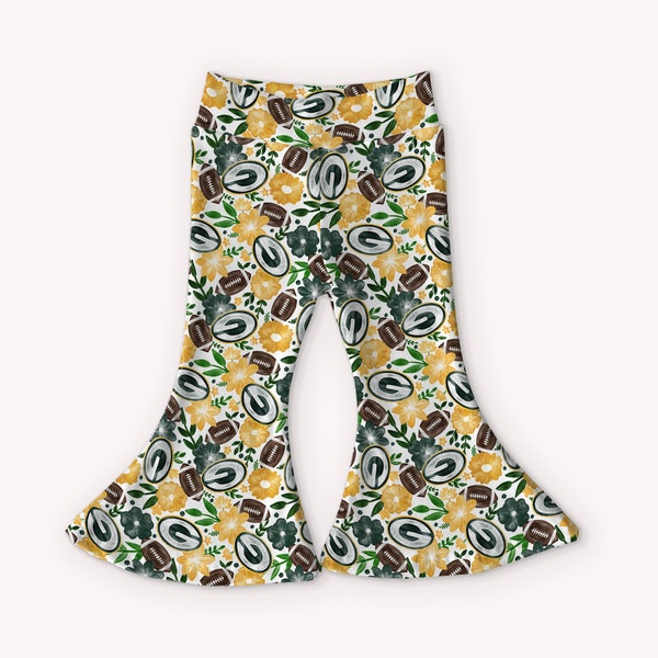 PRE-ORDER Packers Floral Flare Boot-Cut Leggings for Baby Toddler