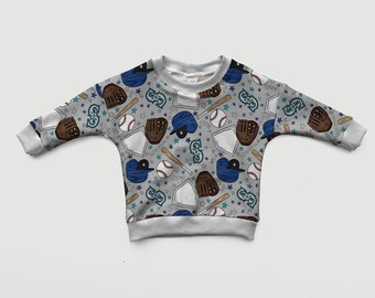 PRE-ORDER Mariners Watercolor Dolman Sweater for Baby Toddler