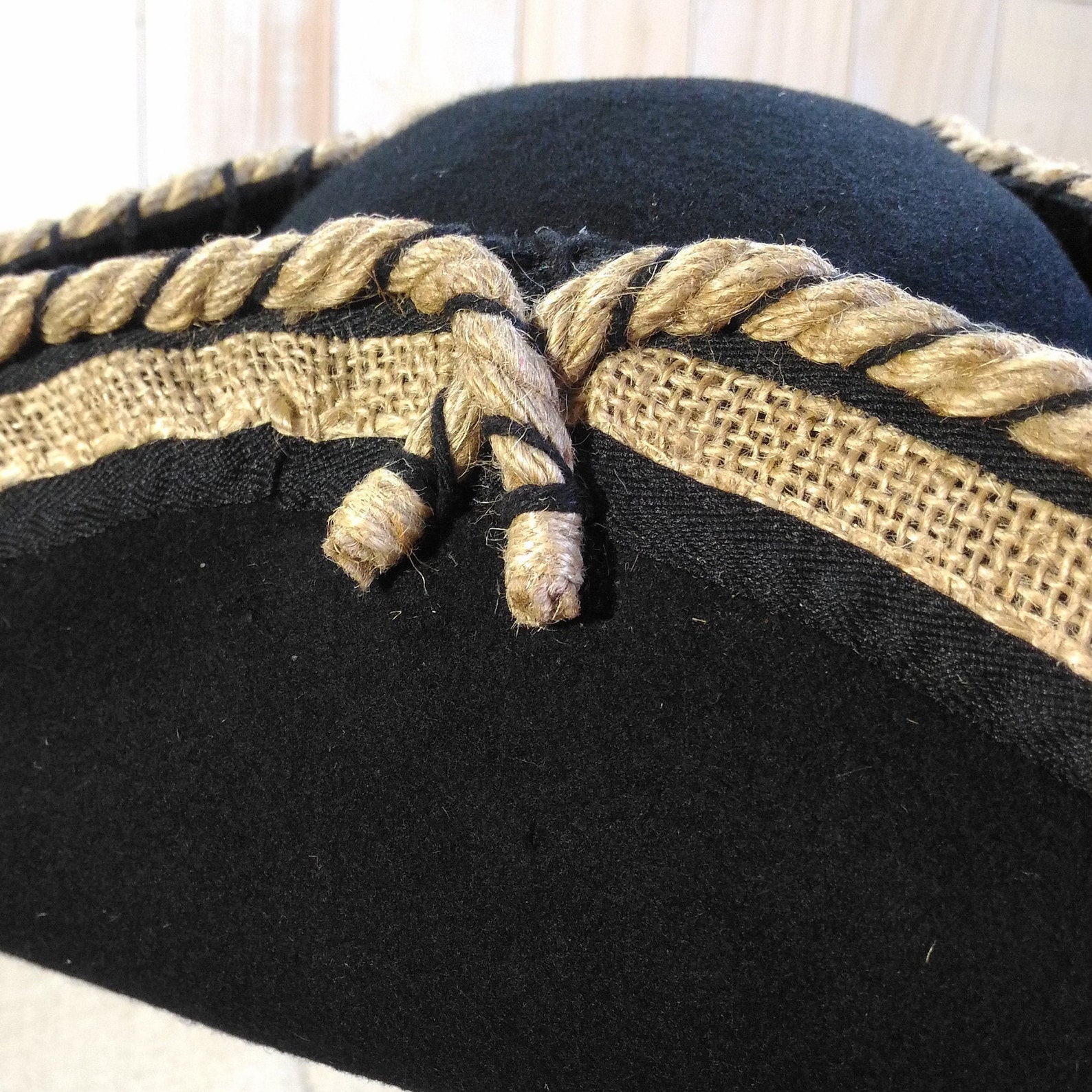 Tricornio negro mezclado en lana | Etsy