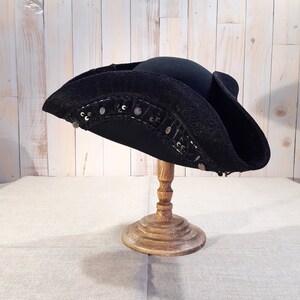 Tricornio negro mezclado en lana | Etsy