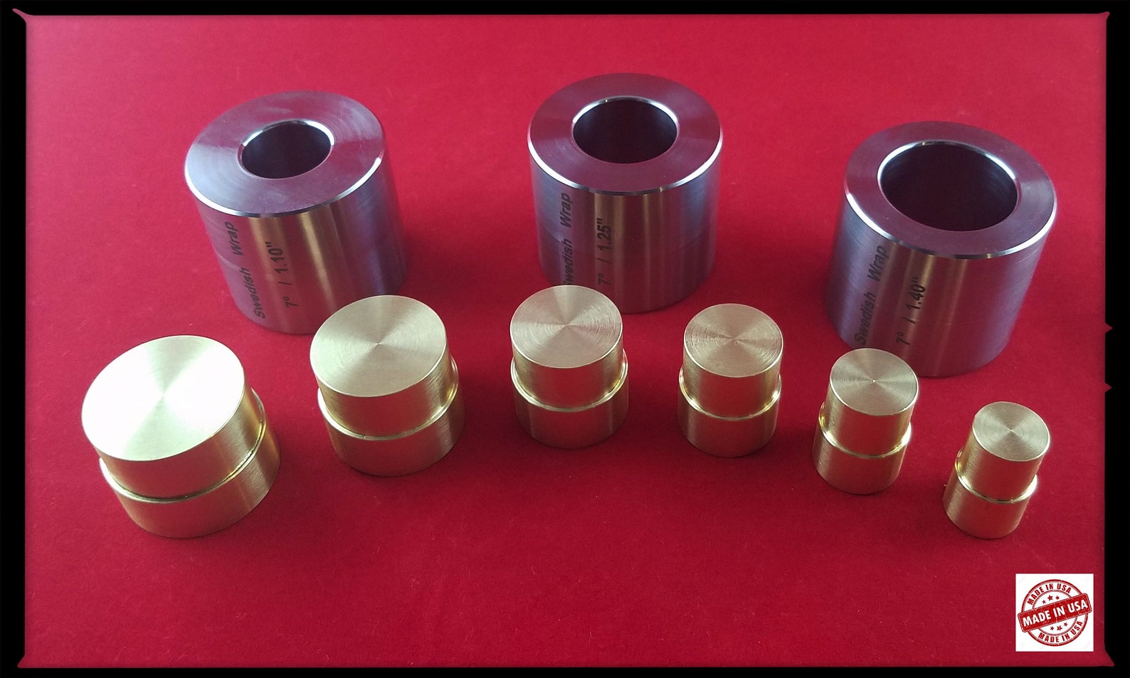 Swedish Wrap Die Set (3 Pcs.) With Double Sided Brass Plungers (6 Push ...