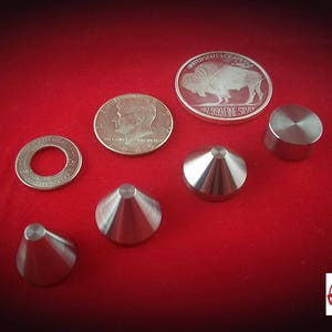 3 Stabilizing FOLDING CONES(20,30,40 degrees) 1 Spacer made of Stainless Steel for use on all 1/4&quot; inch – 5/8&quot; inch Holes in Coin Rings