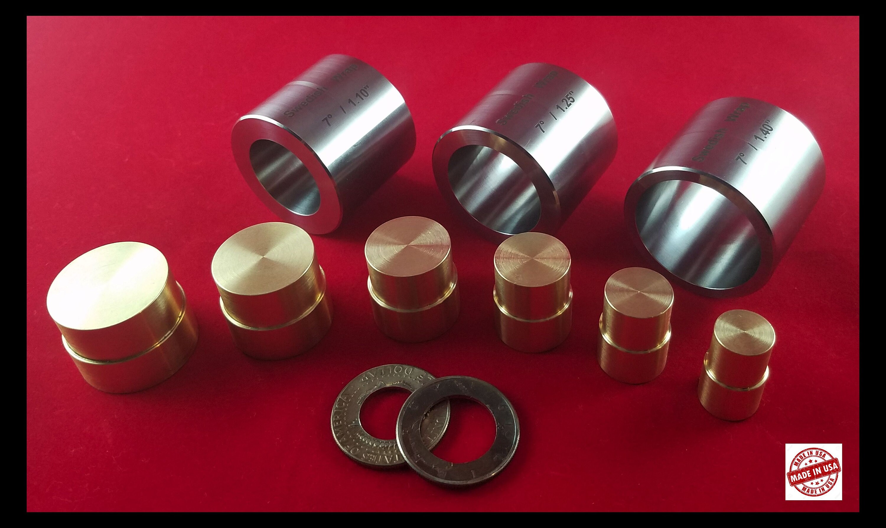 Swedish Wrap Die Set (3 Pcs.) With Double Sided Brass Plungers (6 Push ...