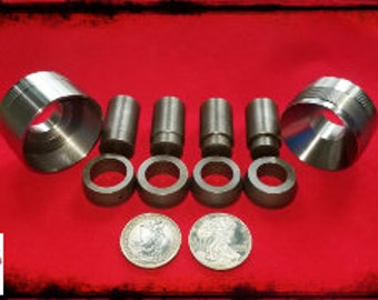 XL Self Centering Coin Ring Punch Set, 4 Sizes ", 13/16", 7/8", 15/16", 1"