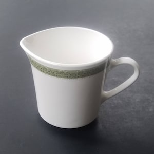 Vintage Corning Creamer Centura Lynwood Green, Circa 1970s, Green Mid Century Creamer, Floral Creamer, Pyroceram