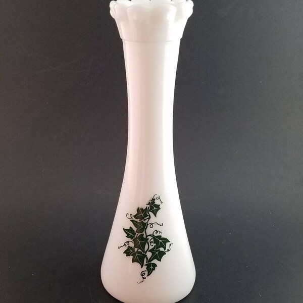 Milk Glass Bud Vase Etsy
