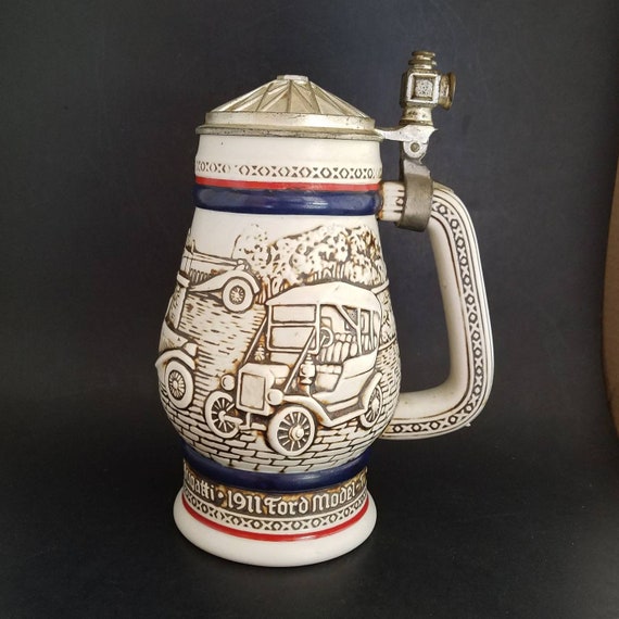 Avon 1979 Collectible Beer Stein Featuring Antique Cars Etsy