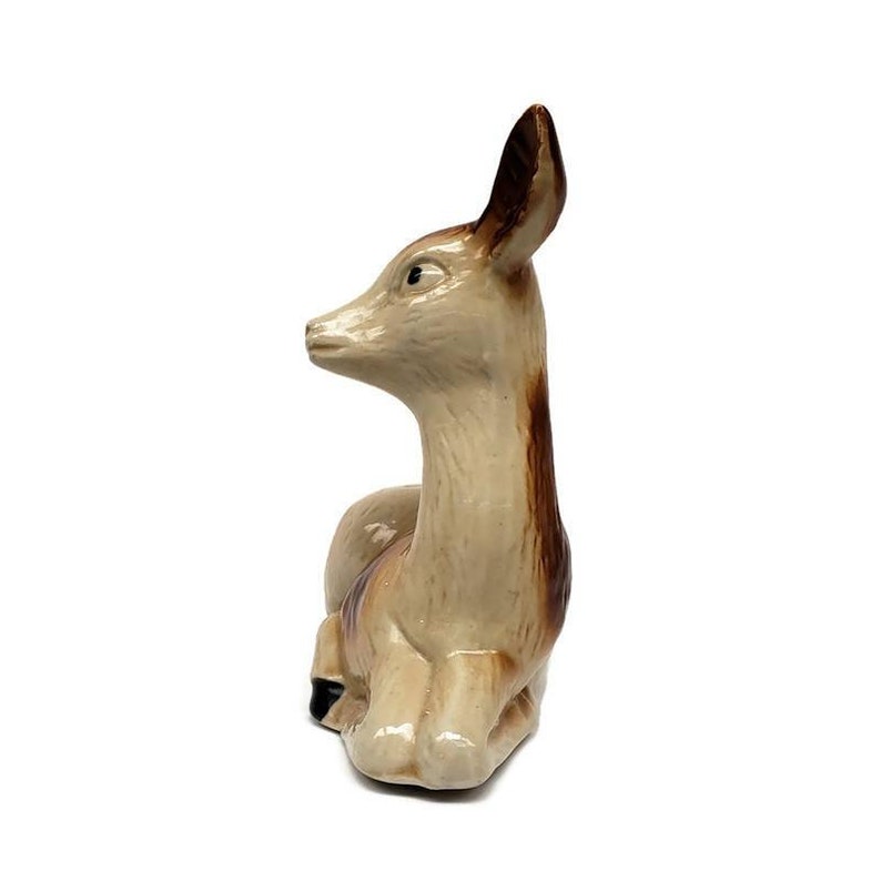 Vintage Ceramic Deer Figurine Doe/Fawn Lying Down Made in Etsy