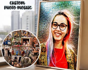 Custom Photo Mosaic Print: Personalized Picture Collage Wall Art