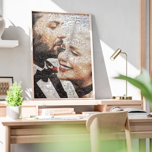 Personalized photo mosaic print created from many small photos – unique custom wall decor