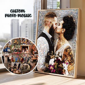 5 Year Anniversary Photo Collage Gift: Custom Photo Mosaic