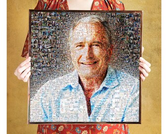 Gift for dad, gift for father -  Photo Mosaic - personal photo mosaic from your photos , gift for men, father gift for Christmas