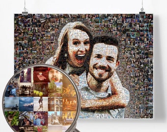 Photomosaic - Wedding Print Wedding Collage Art Print Personalized Wedding Photo Collage Wedding Gift